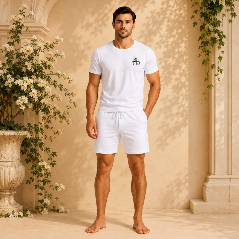 Men’s 2 Piece T-Shirt & Shorts Set – Casual Summer Lounge Wear