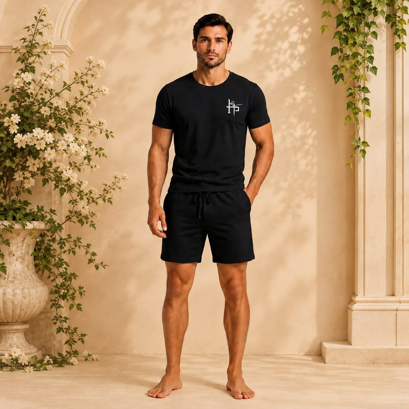 Men’s 2 Piece T-Shirt & Shorts Set – Casual Summer Lounge Wear