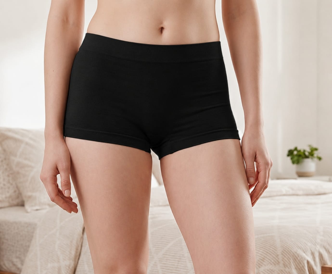 Women’s Seamless Cotton Boy Shorts – High-Waist Comfort Underwear