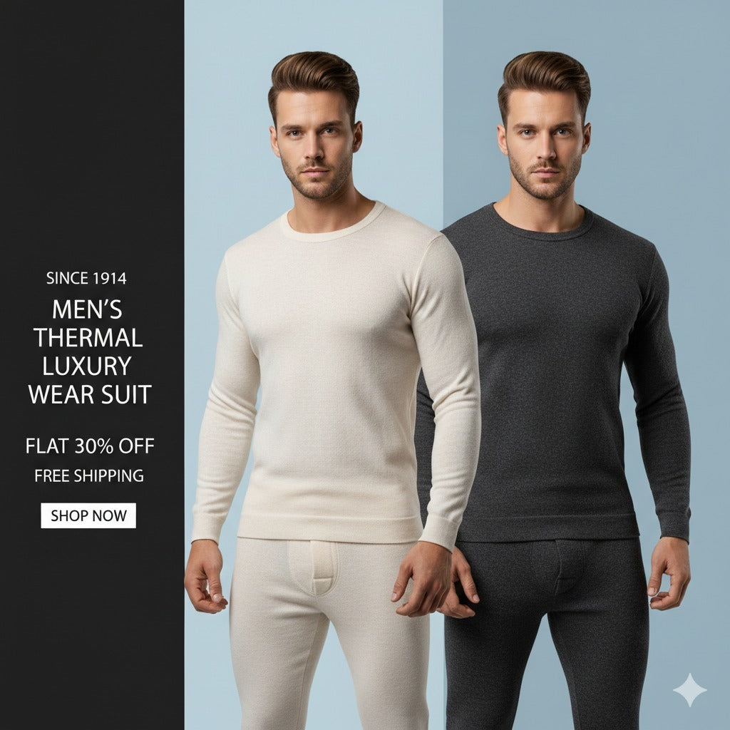 Gents Thermal Suit 2 Piece – Winter Warm Ribbed Thermal Set