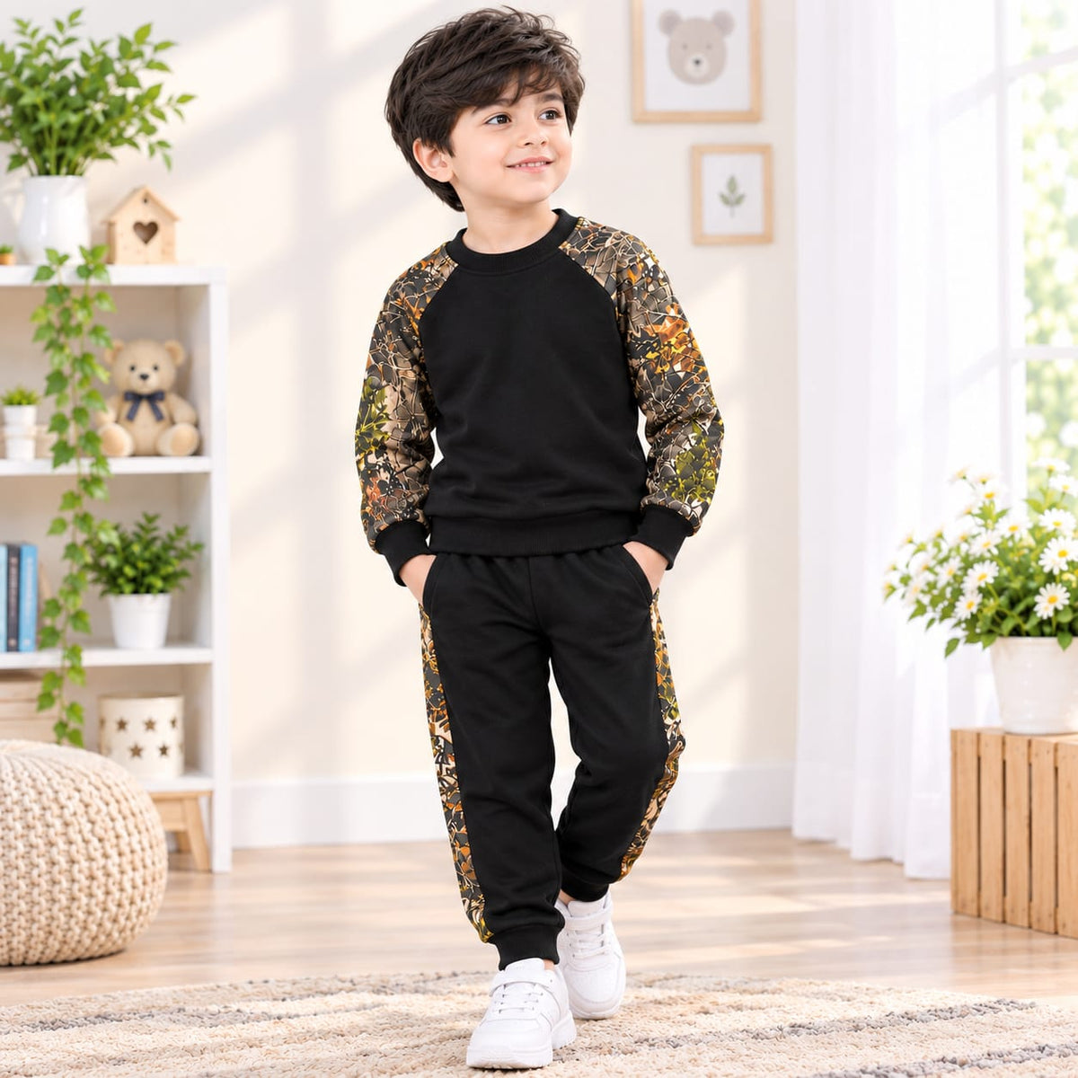 Kids Boys Printed Tracksuit – 2 Piece Set