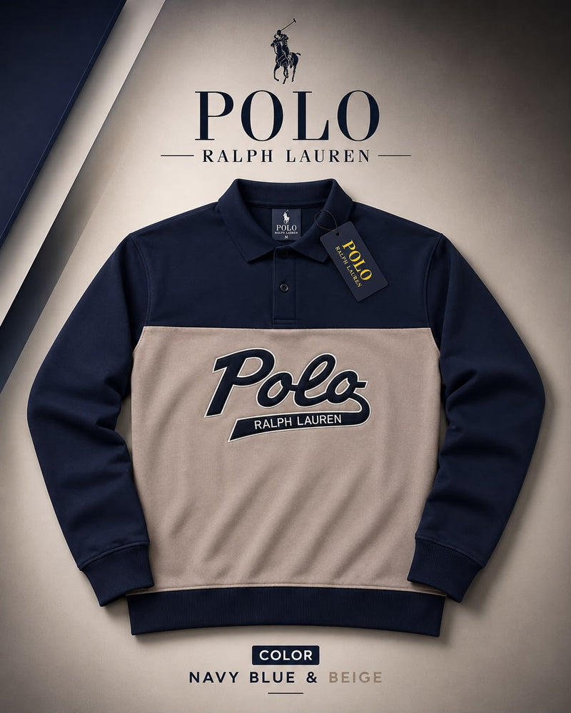 Men’s Color Block Polo Sweatshirt