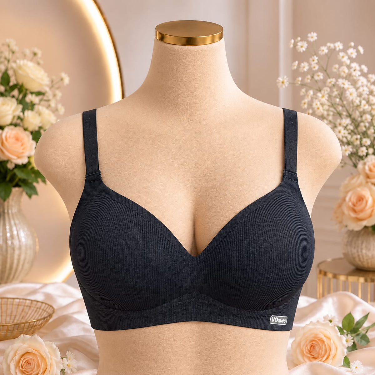Ladies Ribbed Seamless Padded Everyday Bra – 4 Colors
