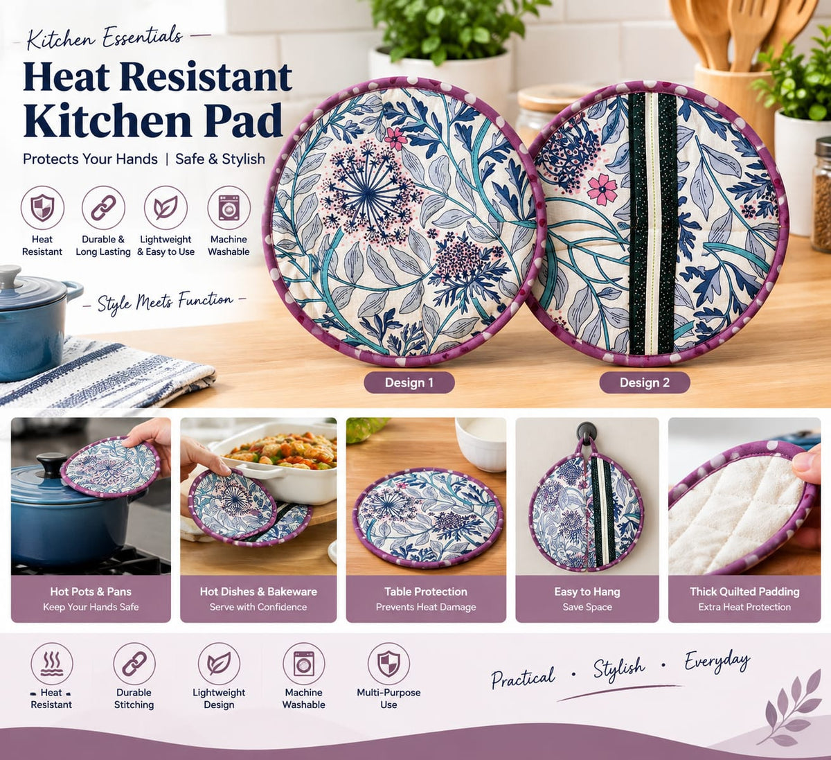 Heat Resistant Round Kitchen Pad