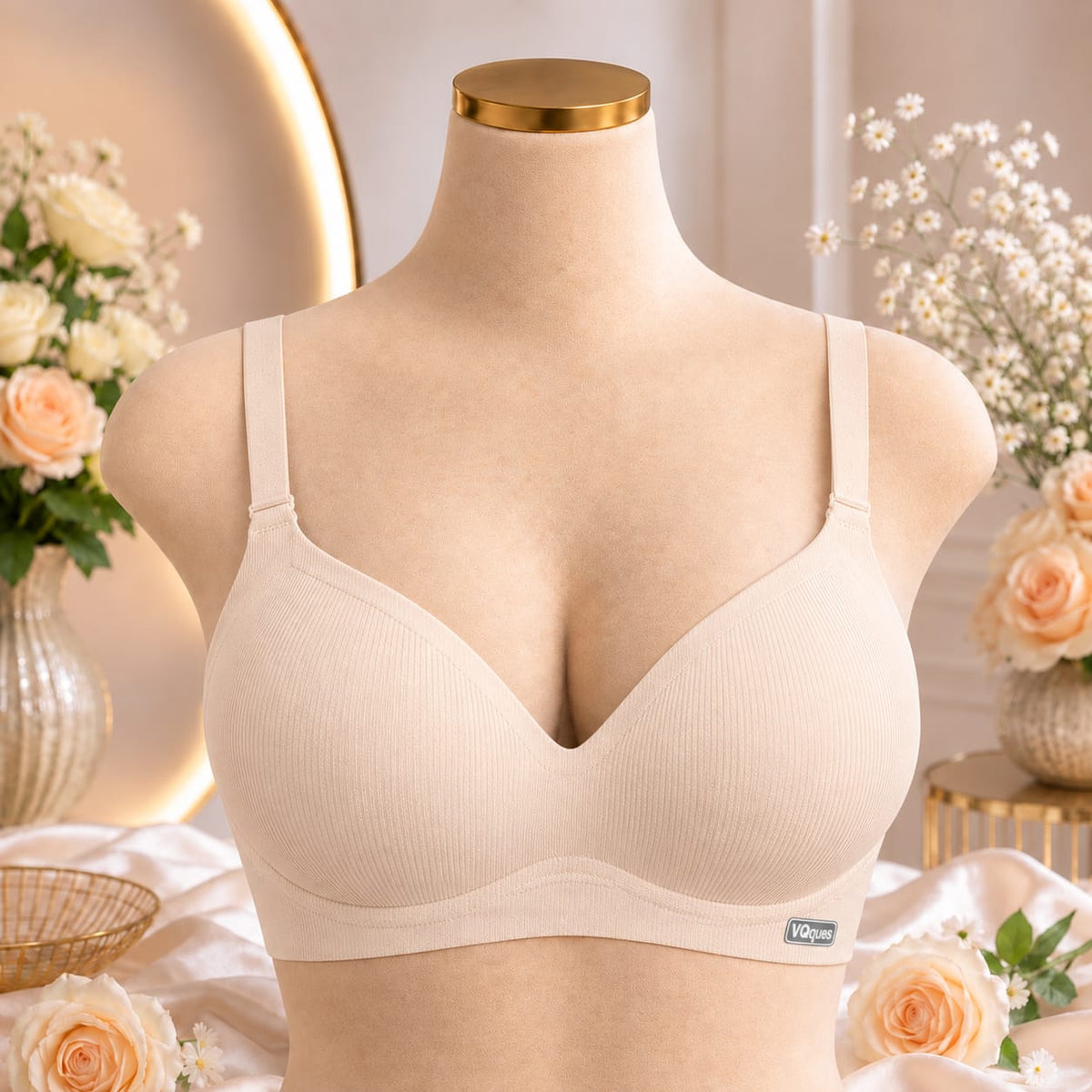 Ladies Ribbed Seamless Padded Everyday Bra – 4 Colors