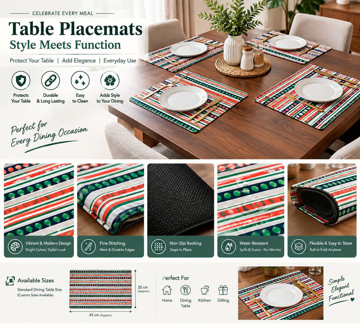 Dining Table Mat – 4 Pieces Set