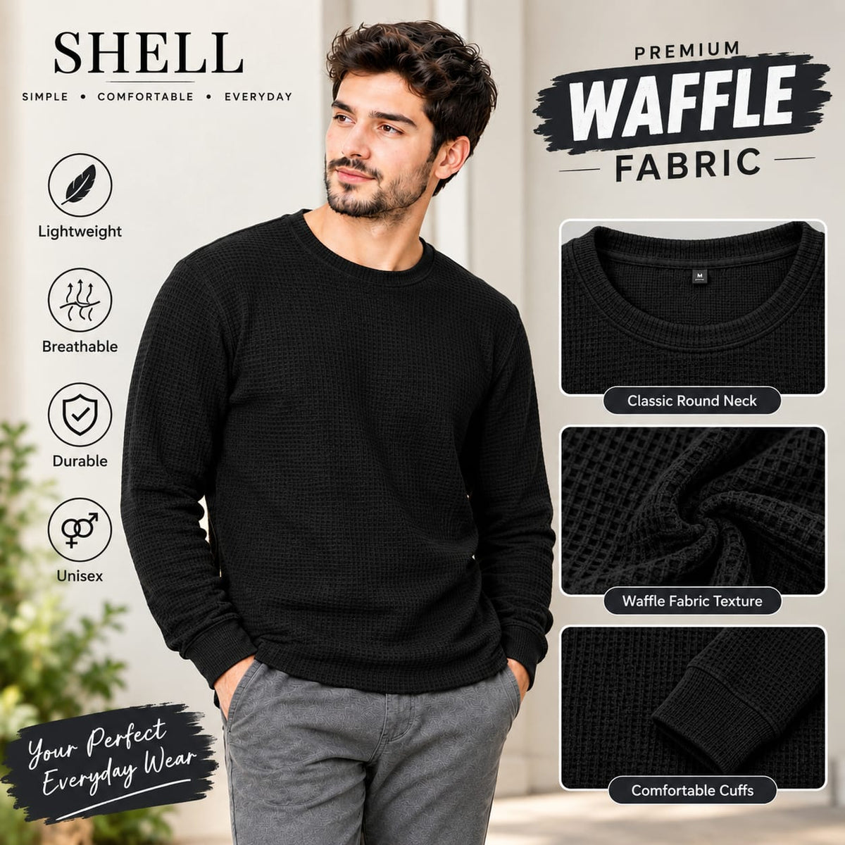 Men’s Premium Waffle Knit Sweatshirt