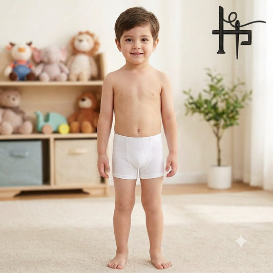 Kids Boys Classic Boxer Underwear - White
