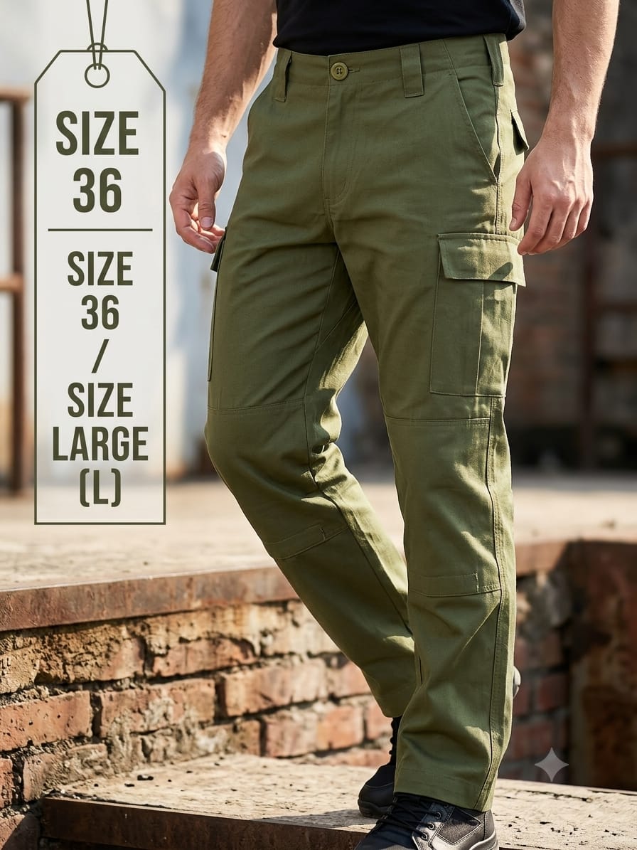 Men’s Olive Green Cargo Trousers