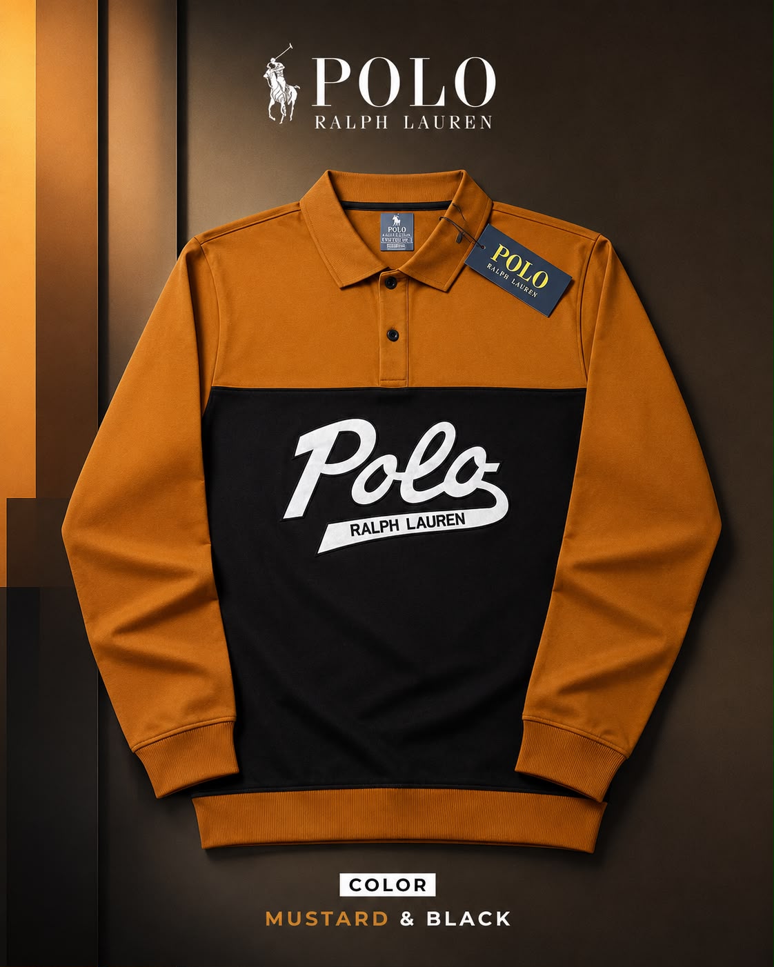 Men’s Color Block Polo Sweatshirt