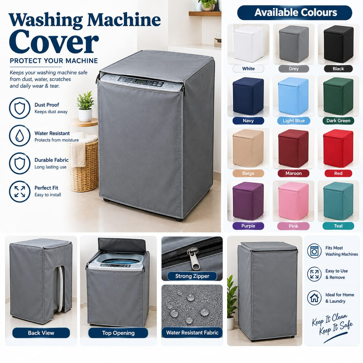 Premium Protective Washing Machine Cover – Water & Dust Resistant