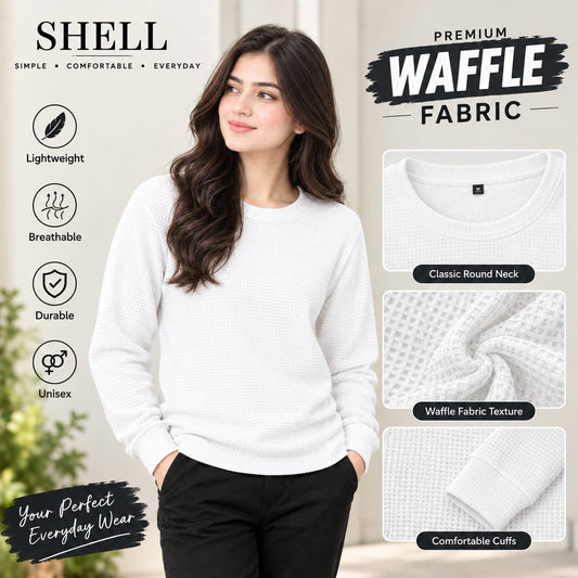 Premium Waffle Sweatshirt – White Color